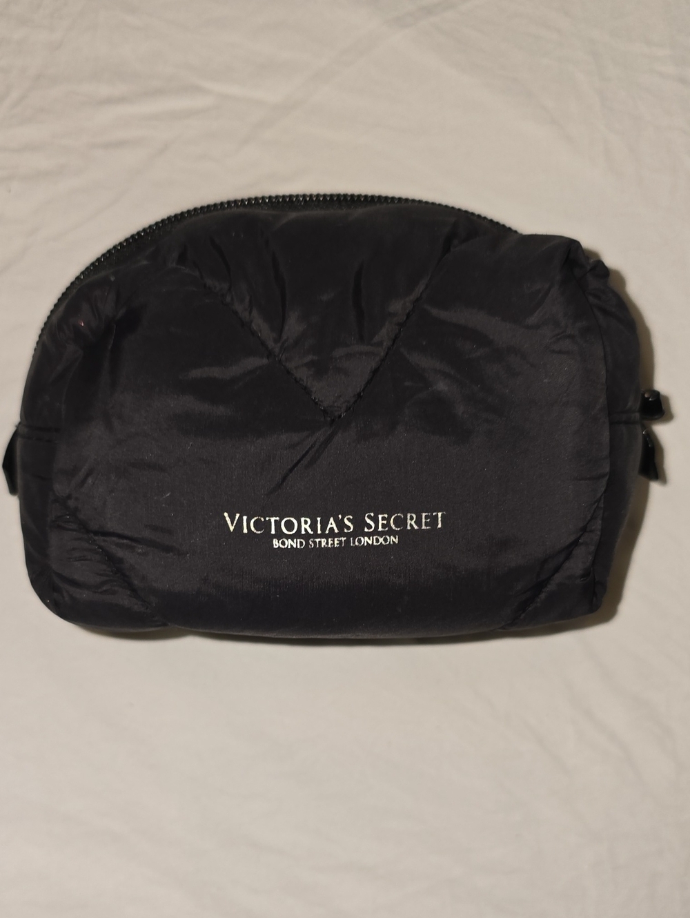 Victoria's Secret Black Quilted Travel Makeup Bag